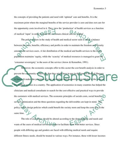 Economics in Health and Medical Care