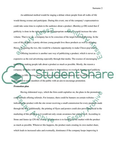 Publicity and Promotion Plans