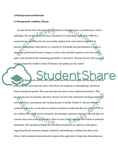 Using Pure Sesame Oil as Supportive Treatment for Oral Ulcers