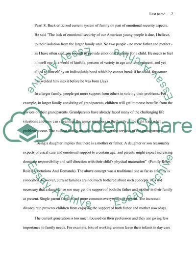 FAMILY UNIT. FUNCTION, SHAPE AND ITS PRESENT ROLE IN SOCIETY