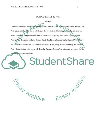 World War 2 Through the 1970s