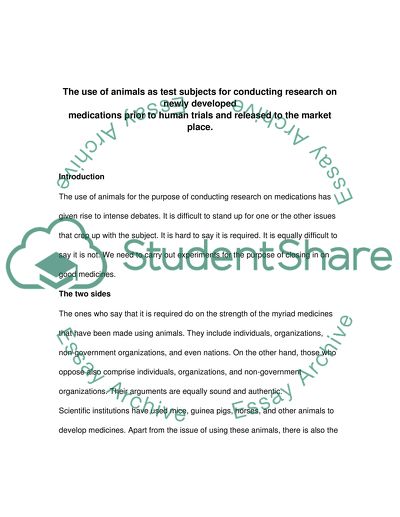 The Use of Animals as Test Subjects