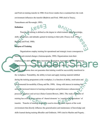 Introduction and Perspectives on Training