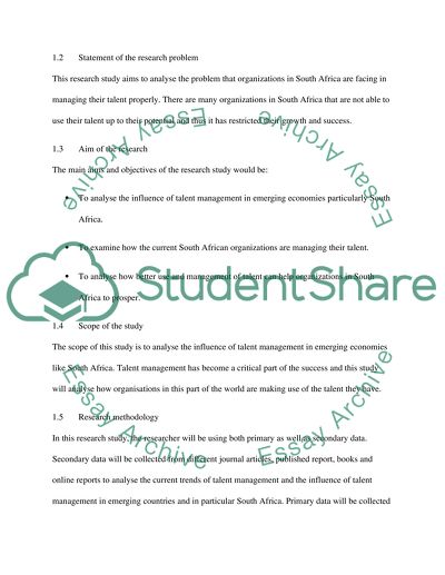 The Influence of Talent Management in Emerging Markets:(The Case of South Africa)