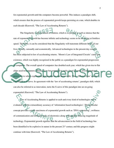 Summary of the law of accelerating returns