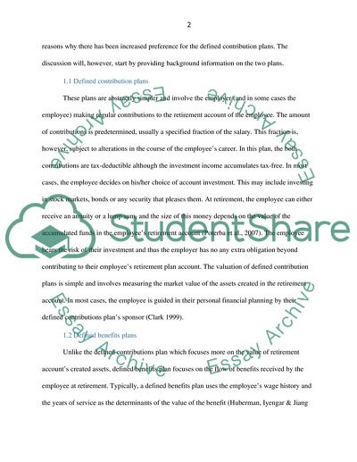 Difference between Defined Benefit and Defined Contributions Pension Schemes