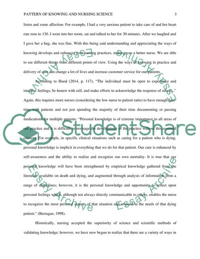 PATTERN OF KNOWING AND NURSING SCIENCE