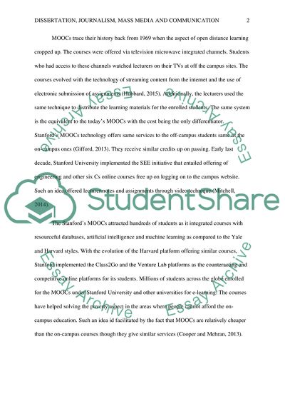 Dissertation on mass communication