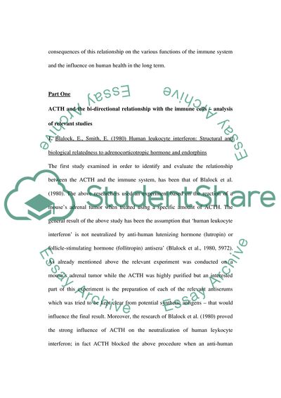 Adrenocorticotropin Hormone and the Immune System
