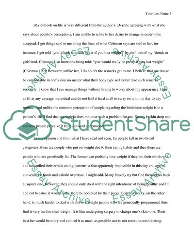 Societal Stereotyping Due to a Persons Weight