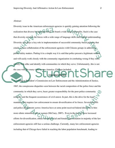 Improving Diversity and Affirmative Action in Law-Enforcement