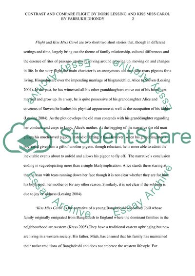 Flight by Doris Lessing and Kiss Miss Carol by Farrukh Dhondy