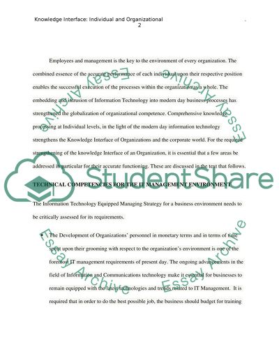 Individual and Organizational Knowledge Interface