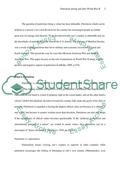 Patriotism During And After World War Ii Essay Example Topics And Patriotism During And After World War Ii Essay Example