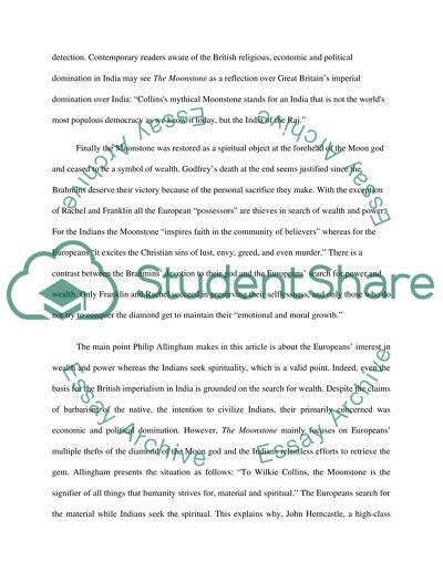 Extended Analysis of The Moonstone by Wilkie Collins