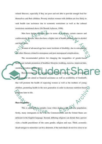 The NHS and Inequality