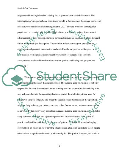 Surgical care practitioners in the UK