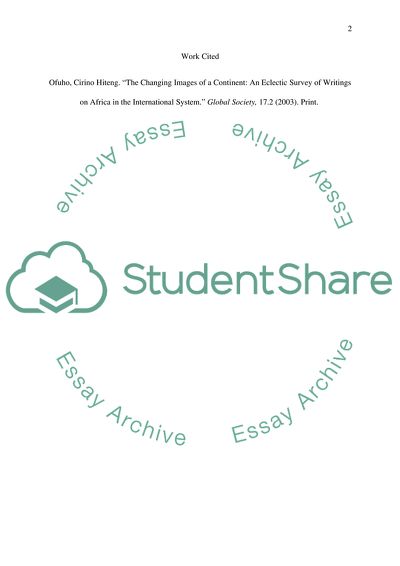 Reading Response Changing Images of a Continent by Cirino