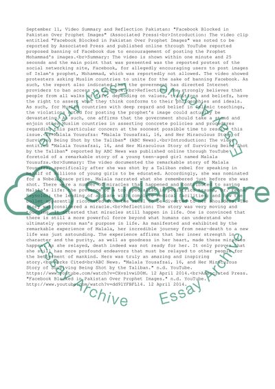 Video summary and reflection