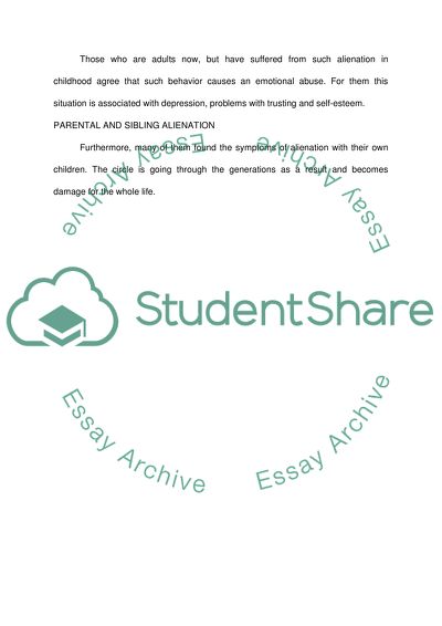 Parental/sibling alienation