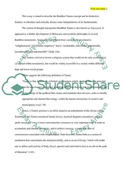 The Buddhist Tantras System of Thought