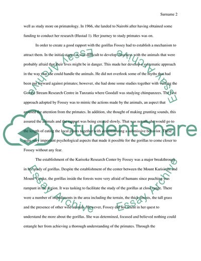 Dian Fossey and Primatology and Her Role in Primatology