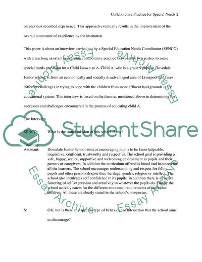 Collaborative Practice for Special Needs