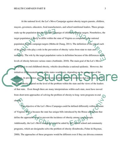 Lets Move Public Healthcare Campaign in America