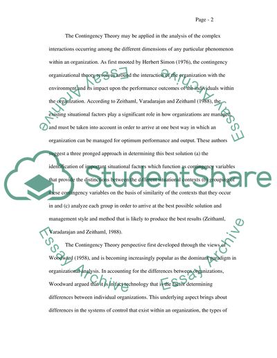 Contingency theory and Corporate Social Responsibility