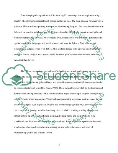 To What Extent Feminist Ideas Have Influenced Policy Concerningpect Equal Opportunities