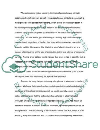 Precautionary Principle and Global Warming