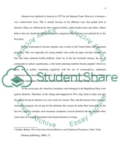 Unplanned Pregnancy and Abortion Laws