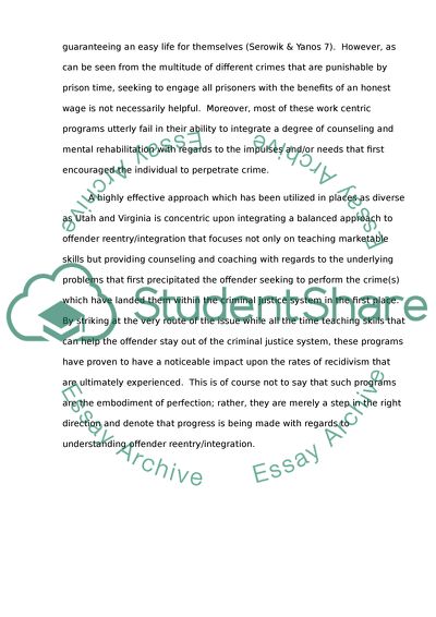 Offender Reentry/Integration Policy