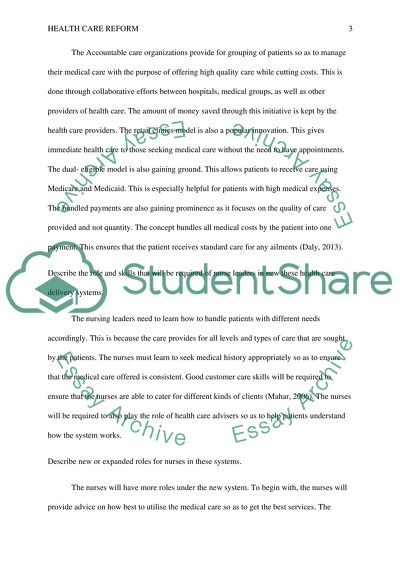 Health Care Reform & the Future of Nursing