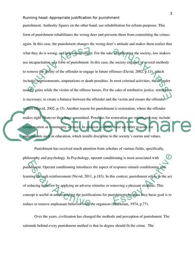 The Most Appropriate Justification for Punishment