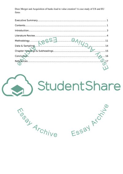 Do Merger and Acquisition of Banks Lead to Value Creation: US and EU Firms