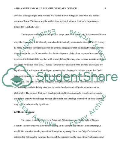 Athanasius and Arius in Light of Nicaea Council