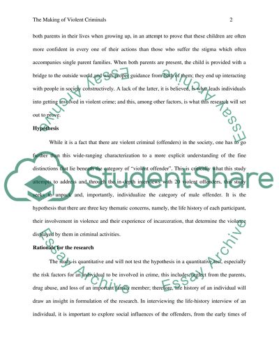 The Making of Violent Criminals