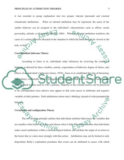 Principles of attribution theories