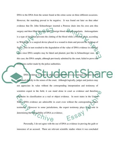 DNA Criminal Evidence