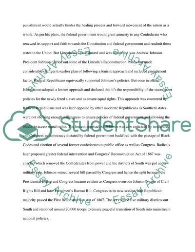 End of Confederacy and Efforts of Lincoln and Johnson