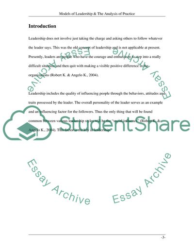 Practical Analysis of Leadership Models