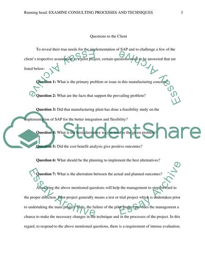 Examine consulting processes and techniques