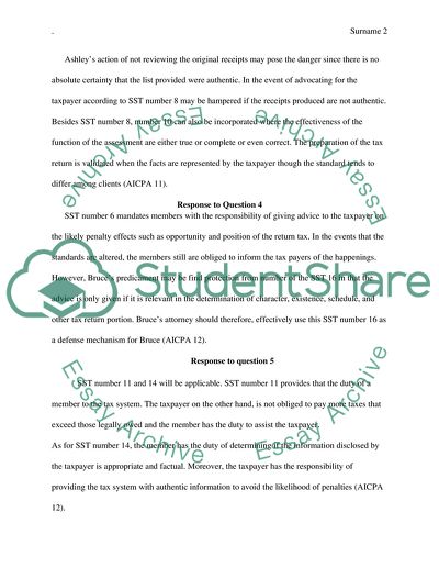 Statements on Standards for Tax Services