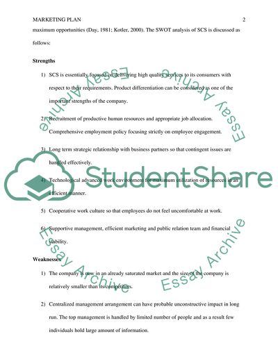 Marketing Plan of the Star Corporate Services
