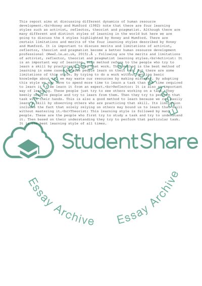 Learning Styles and Planning Training Events