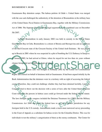 Boumediene vs Bush Legal Case