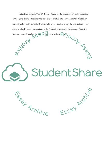 No Child Left behind Policy