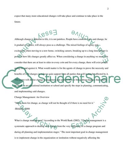 Change Management for Schools: Moving Forward for Better Teaching and Learning