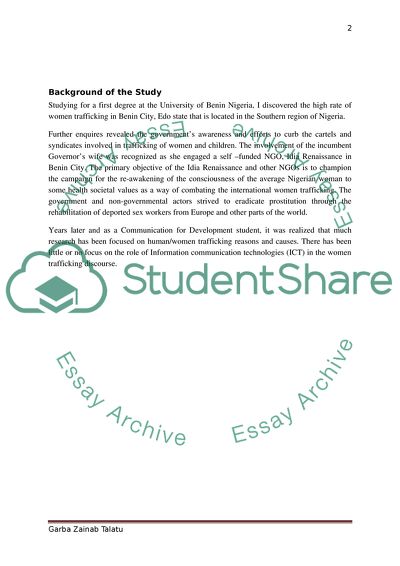 Use of Information Communication Technologies in Tackling Women Trafficking in Nigeria